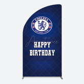 Aperturee - Aperturee Blue Football Club Logo Sport Birthday Half Moon Arch Backdrop